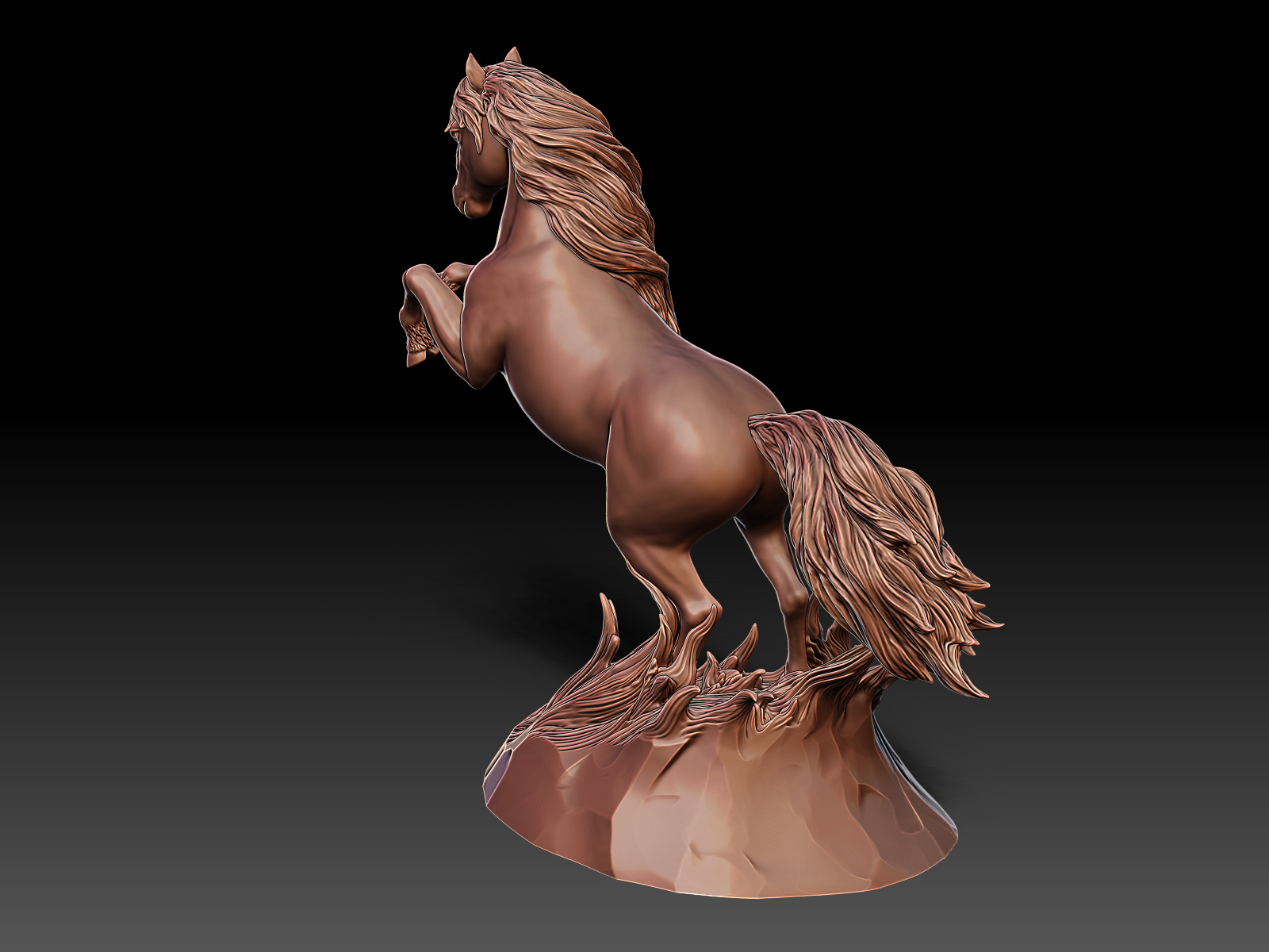 Digital sculpture of the Horse. Creation of unique high quality sculptures on demand.